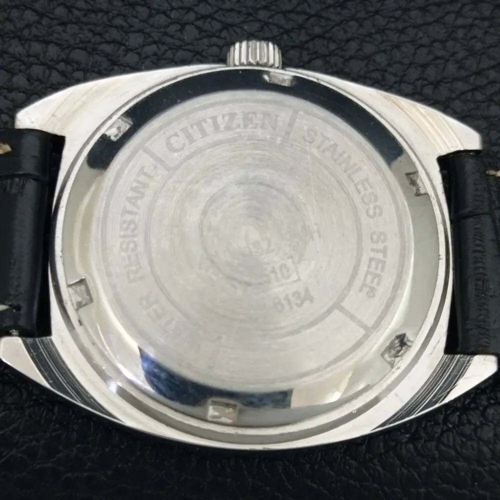 Vintage 1971 Citizen Manual Wound Mens Silver Watch & Gray accents